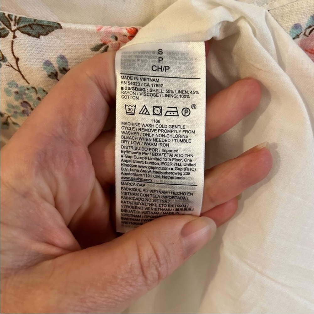 NWT! GAP Garden Bloom Multi Floral Linen-Blend Cap-Sleeve Maxi Dress 🎮 - Picture 11 of 11